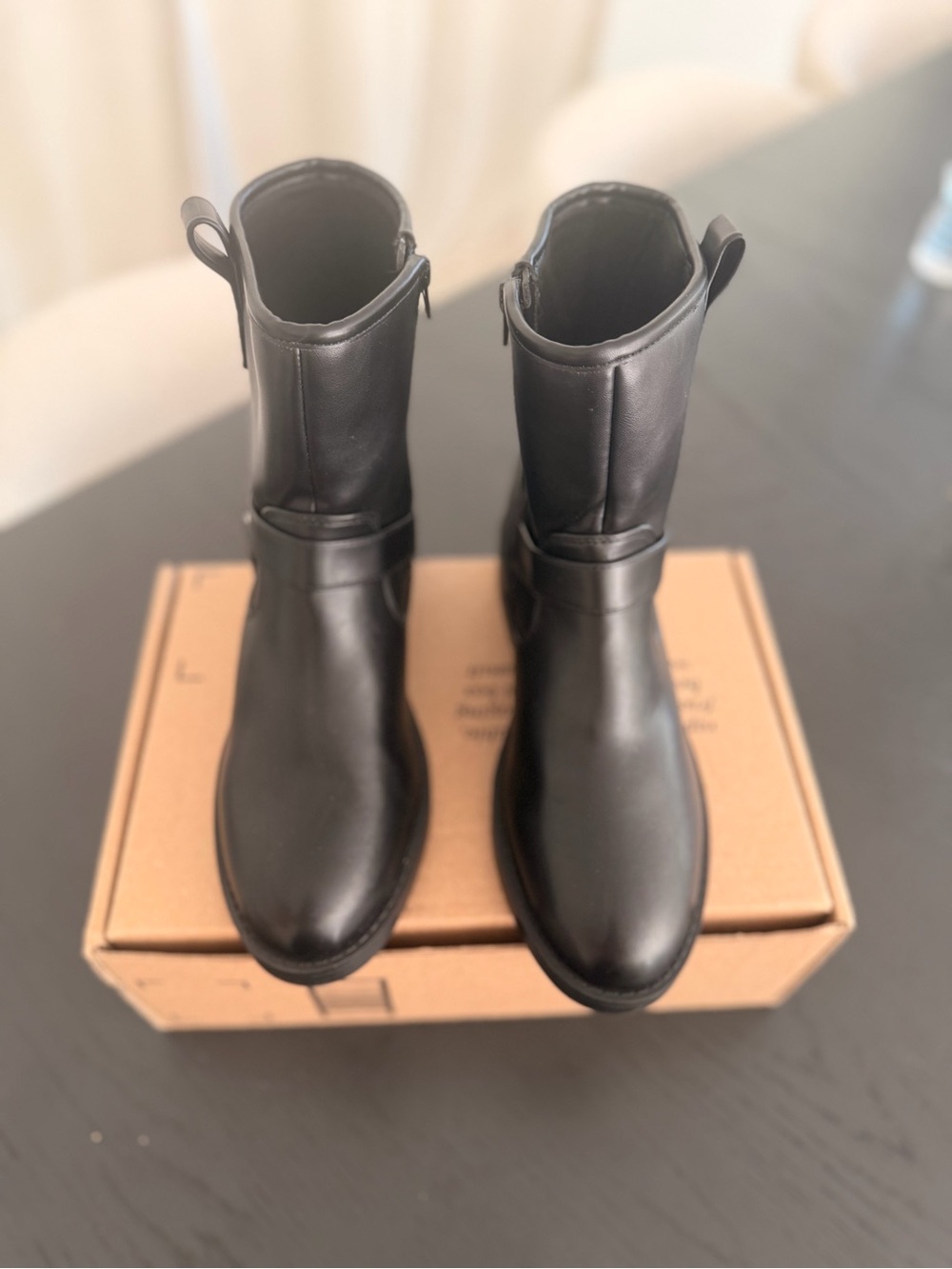 DV Dolce Vita Pondo Womens Black Moto Biker Boots Size 9 Harness Strap Zip NEW